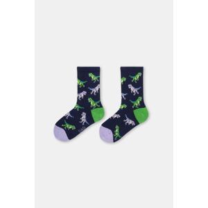 Dagi Navy Blue Boy Child Dinosaur Pattern Socks.