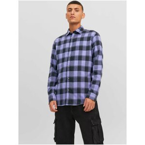 Purple Mens Plaid Shirt Jack & Jones Joshua - Men