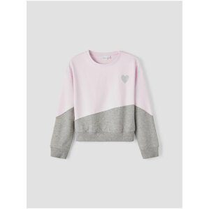 Grey-pink girly sweatshirt name it Nibba - Girls