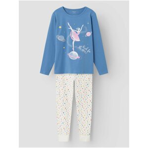 Creamy blue girly patterned pajamas name it - Girls