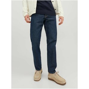 Dark blue men straight fit jeans Jack & Jones Chris - Men