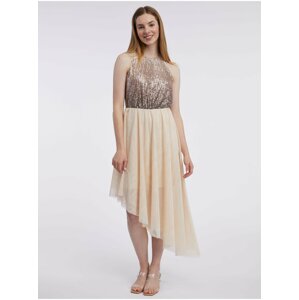 Orsay Beige Ladies Dress with Sequins - Women