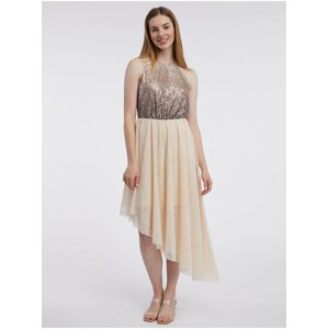 Orsay Beige Ladies Dress with Sequins - Women