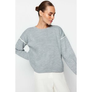 Trendyol Sweater - Gray - Oversize