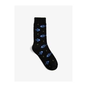 Koton Basic Crewneck Socks with Geometric Pattern