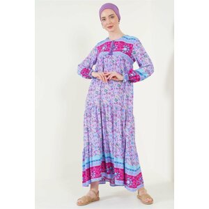 Bigdart 2175 Patterned Hijab Dress - Lilac