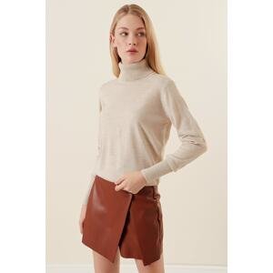 Bigdart 15747 Turtleneck Knitwear Sweater - Beige