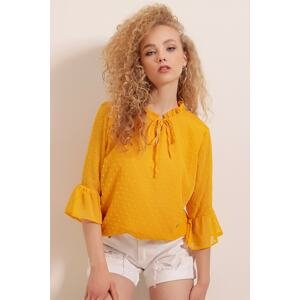 Bigdart 0415 Chiffon blouse - Yellow