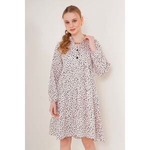 Bigdart 2322 Patterned Dress - Powder