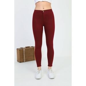 BİKELİFE Women's Claret Red Lycra Leggings Pants