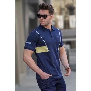 Madmext Navy Blue Polo Neck Men's T-Shirt 5243