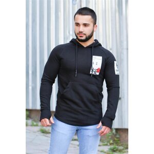 Madmext Black Hooded Sweatshirt 2241