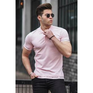 Madmext Powder Gray Polo Neck Men's T-Shirt 4586