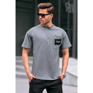 Madmext Smoky Crew Neck Pocket Detailed T-Shirt 6091