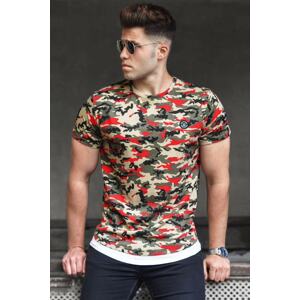 Madmext Men's Camouflage Patterned Red T-Shirt 4480