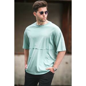 Madmext Men's Green Oversize Printed T-Shirt 5250
