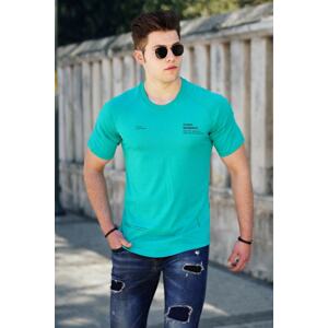 Madmext Men's Turquoise Printed T-Shirt 4632