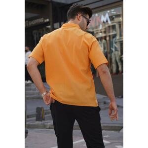 Madmext Mustard Basic Men's Short Sleeve Shirt 5598