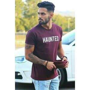 Madmext Printed Burgundy T-Shirt 4040