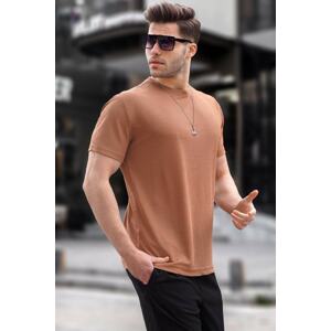 Madmext Men's Brown Regular Fit Basic T-Shirt 6069