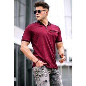 Madmext Men's Polo Neck Claret Red T-Shirt 5396