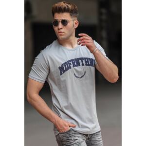 Madmext Men's Printed Gray T-Shirt 5267