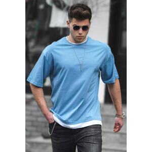 Madmext Oversize Blue Men's T-Shirt 4978