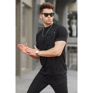 Madmext Black Pocket Basic T-Shirt 5880