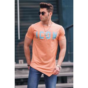 Madmext Symmetrical Cut Orange Men's T-Shirt 4582