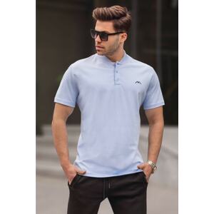 Madmext Baby Blue Classic Collar Men's T-Shirt 6067