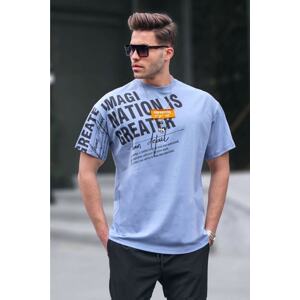 Madmext Men's Blue Printed T-Shirt 6073