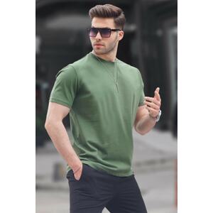 Madmext Khaki Green Regular Fit Basic Men's T-Shirt 6131