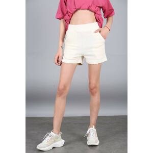 Madmext Mad Girls Cream Camisole Camisole Women's Shorts MG572