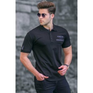 Madmext Black Polo Neck Men's T-Shirt 5247