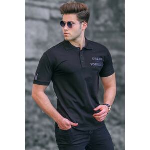 Madmext Men's Black Polo Neck T-Shirt 5247