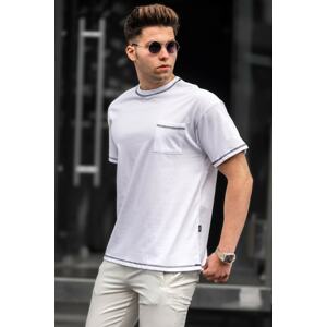 Madmext White Men's T-Shirt with Pockets 5228