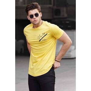 Madmext Embroidered Yellow Men's T-Shirt 4627