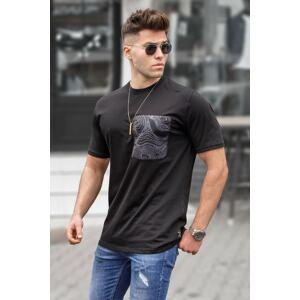 Madmext Printed Black T-shirt 5358