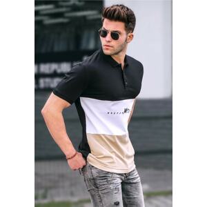 Madmext Men's Polo Neck Black T-Shirt 5819