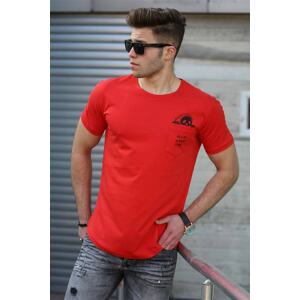 Madmext Pocket Detail Red Men's T-Shirt 4492