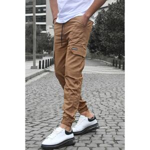 Madmext Brown Cargo Pocket Jogger Pants 5437