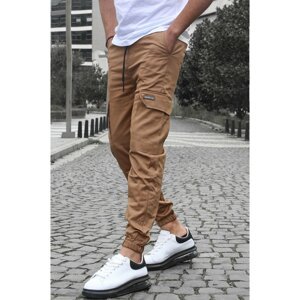 Madmext Brown Cargo Pocket Jogger Trousers 5437