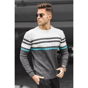 Madmext Gray Crew Neck Sweater 5197