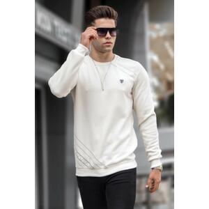 Madmext Ecru Basic Crew Neck Knitwear Sweater 5965