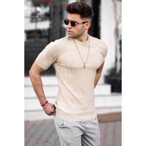 Madmext Men's Beige T-Shirt 5684