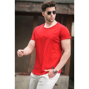 Madmext Pocket Detail Red Men's T-Shirt 4493