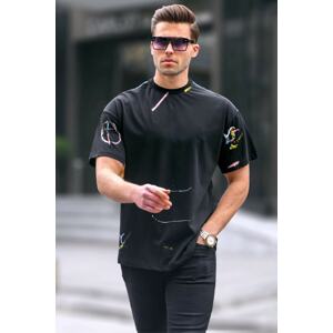 Madmext Black Patterned Overfit Men's T-Shirt 6122