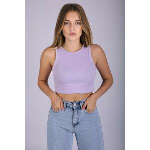 Madmext Mad Girls Lilac Crop Top