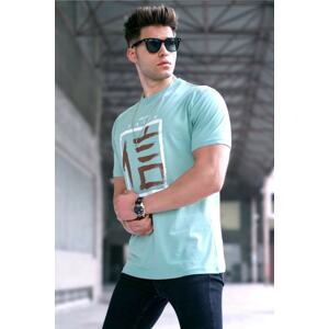 Madmext Printed Almond Green Oversize T-shirt 5390