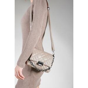 Marjin Women's Shoulder Bags Quilted Chain Crossbody Bag Interlining Mink